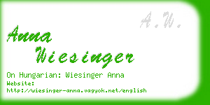 anna wiesinger business card